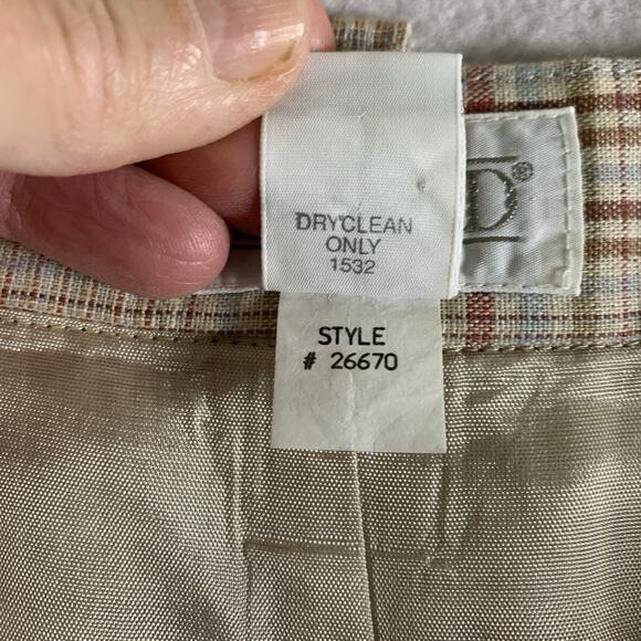 VTG Lands End Womens Plaid Skirt Sz S/M Academia Preppy Countryside Cotton Linen - Picture 10 of 12